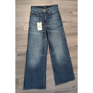 NWT‎ Denham Miku Women's Medium Wash Faded Wide Fit Leg Jeans Size 27x30